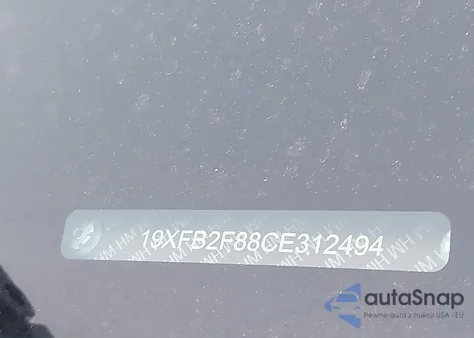 2012 Honda Civic Ex из США, поврежденный, VIN 19XFB2F88CE312494